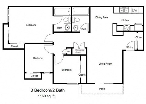 Desert Palms_3 Bedroom Floor Plan